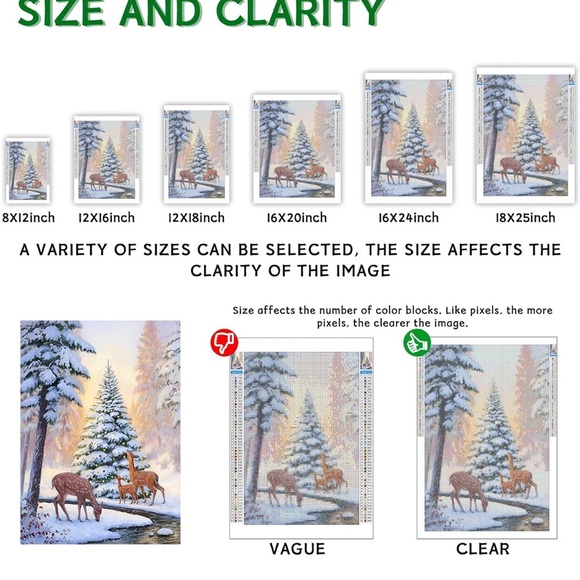 Winter Deer Landscape Art Print (052) - Picture 3 of 4